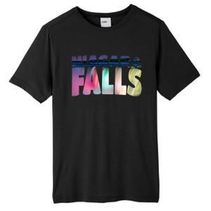 Niagara Falls Night Gift Canada Usa Typography Souvenir Tall Fusion ChromaSoft Performance T-Shirt