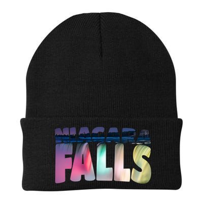 Niagara Falls Night Gift Canada Usa Typography Souvenir Beanie