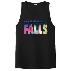 Niagara Falls Night Gift Canada Usa Typography Souvenir PosiCharge Competitor Tank