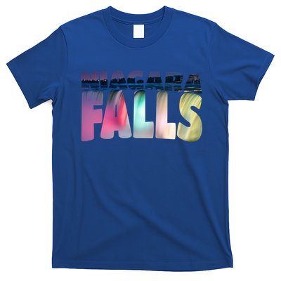 Niagara Falls Night Gift Canada Usa Typography Souvenir T-Shirt