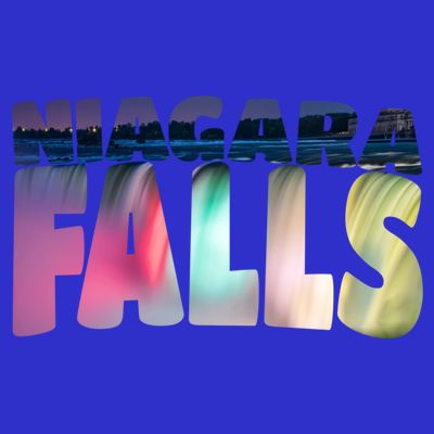 Niagara Falls Night Gift Canada Usa Typography Souvenir T-Shirt