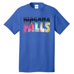 Niagara Falls Night Gift Canada Usa Typography Souvenir Tall T-Shirt