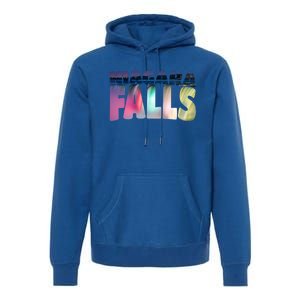 Niagara Falls Night Gift Canada Usa Typography Souvenir Premium Hoodie