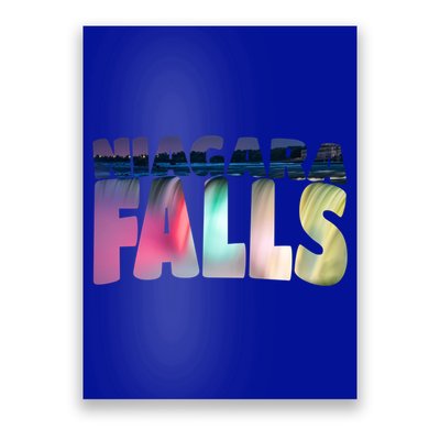 Niagara Falls Night Gift Canada Usa Typography Souvenir Poster