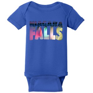 Niagara Falls Night Gift Canada Usa Typography Souvenir Baby Bodysuit