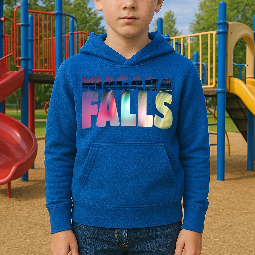 Niagara Falls Night Gift Canada Usa Typography Souvenir Kids Hoodie