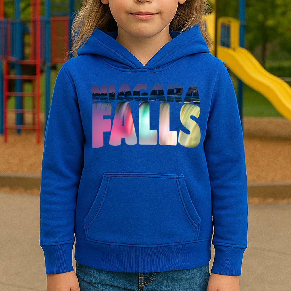 Niagara Falls Night Gift Canada Usa Typography Souvenir Kids Hoodie