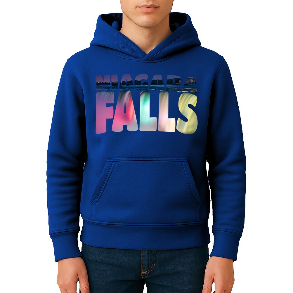 Niagara Falls Night Gift Canada Usa Typography Souvenir Kids Hoodie