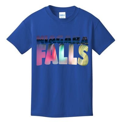 Niagara Falls Night Gift Canada Usa Typography Souvenir Kids T-Shirt