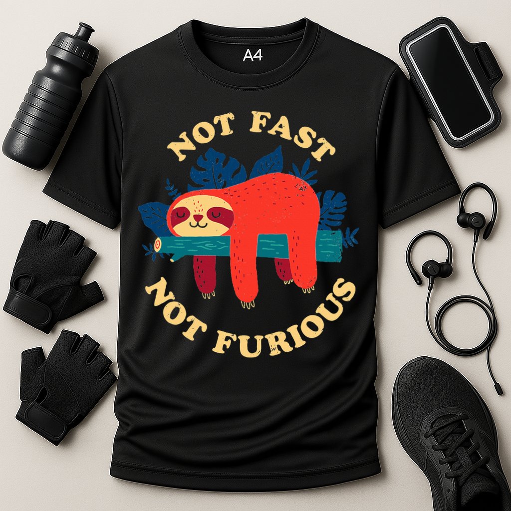 Not Fast Not Furious Dinomike Design Performance Shirt