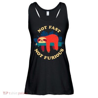 Not Fast Not Furious Dinomike Design Ladies Essential Flowy Tank