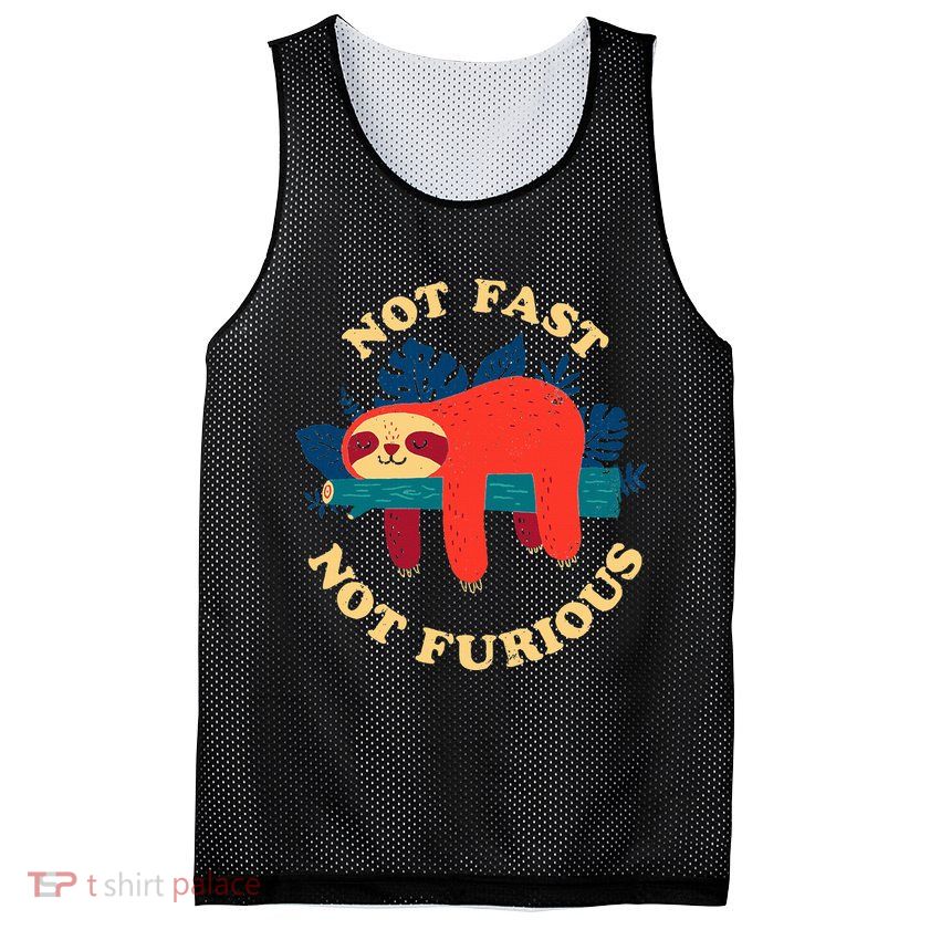 Not Fast Not Furious Dinomike Design Mesh Reversible Basketball Jersey Tank