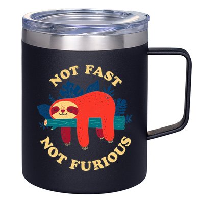 Not Fast Not Furious Dinomike Design 12oz Stainless Steel Coffee Mug