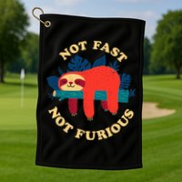 Not Fast Not Furious Dinomike Design Golf Towel