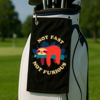 Not Fast Not Furious Dinomike Design Golf Towel