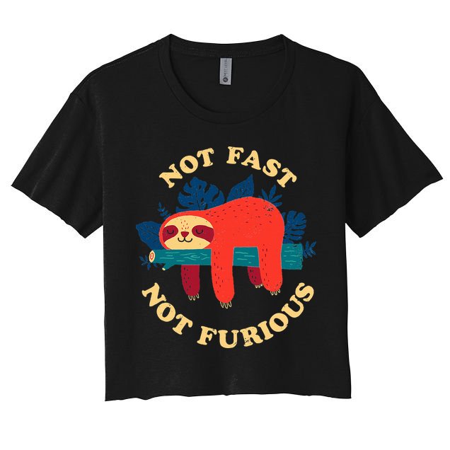 Not Fast Not Furious Dinomike Design Crop Top