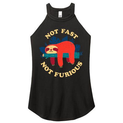 Not Fast Not Furious Dinomike Design Women's Perfect Tri Rocker Tank