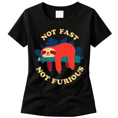 Not Fast Not Furious Dinomike Design Womens T-Shirt