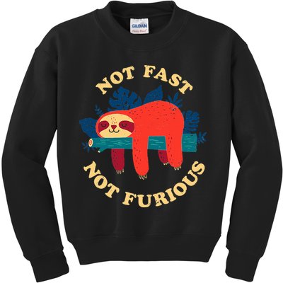 Not Fast Not Furious Dinomike Design Kids Sweatshirt