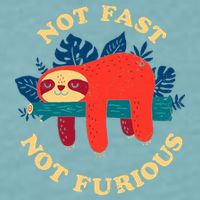Not Fast Not Furious Dinomike Design Sueded Cloud Jersey T-Shirt