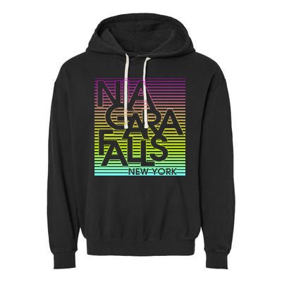 Niagara Falls New York Neon Garment-Dyed Fleece Hoodie