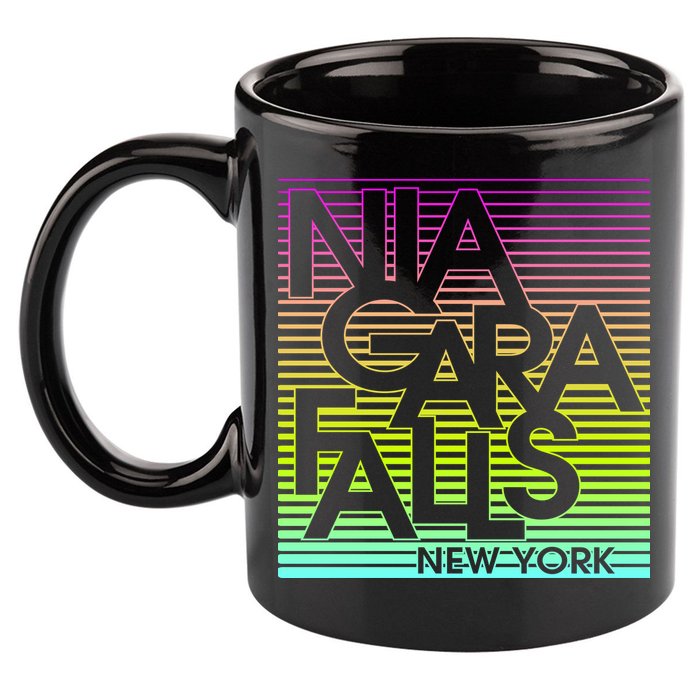 Niagara Falls New York Neon 11oz C Handle Ceramic Mug