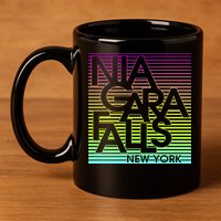 Niagara Falls New York Neon 11oz C Handle Ceramic Mug