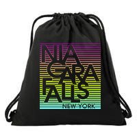 Niagara Falls New York Neon Drawstring Bag