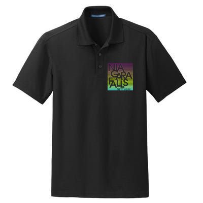 Niagara Falls New York Neon Dry Zone Grid Polo