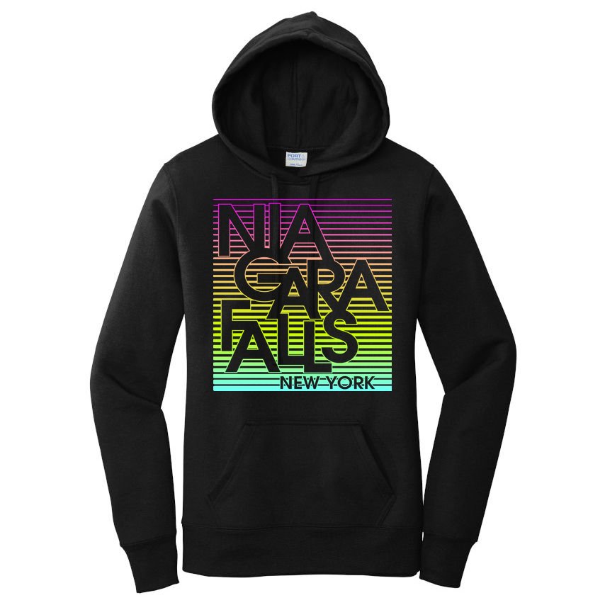 Niagara Falls New York Neon Women's Pullover Hoodie