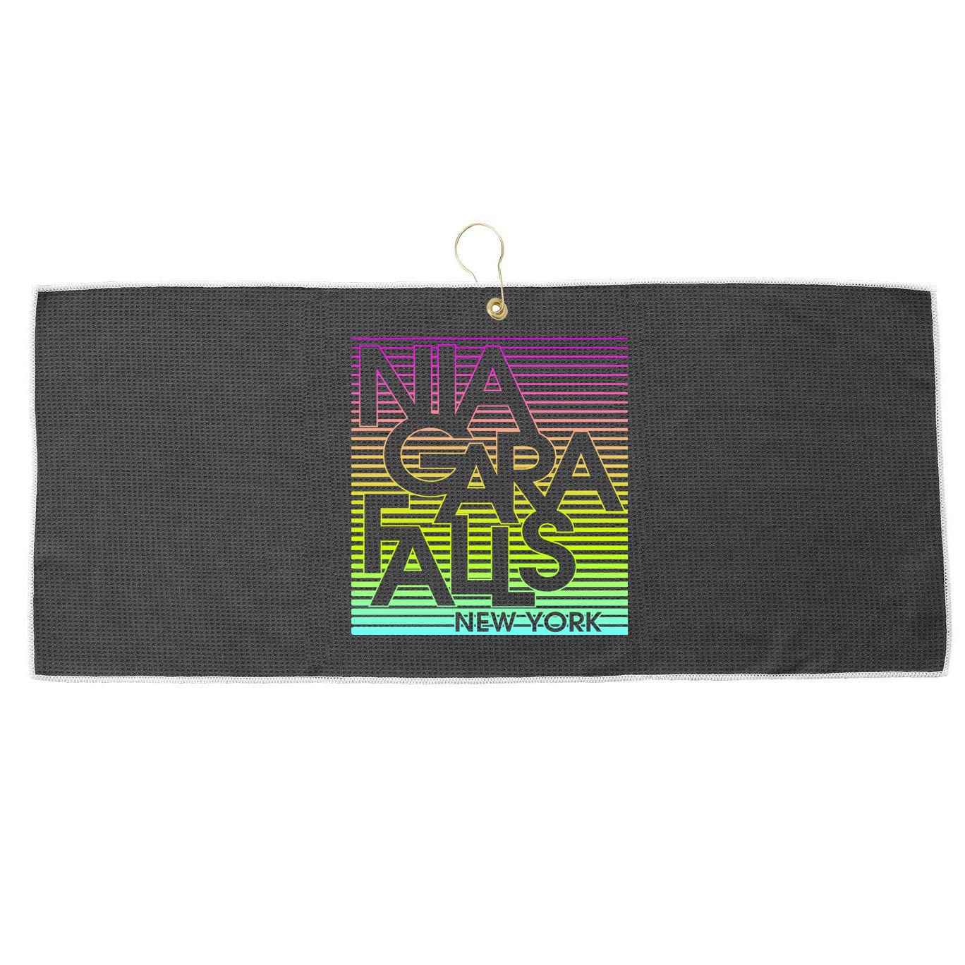 Niagara Falls New York Neon Large Microfiber Waffle Golf Towel