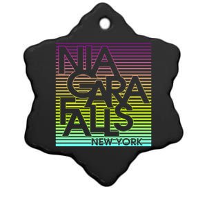 Niagara Falls New York Neon Ceramic Star Ornament