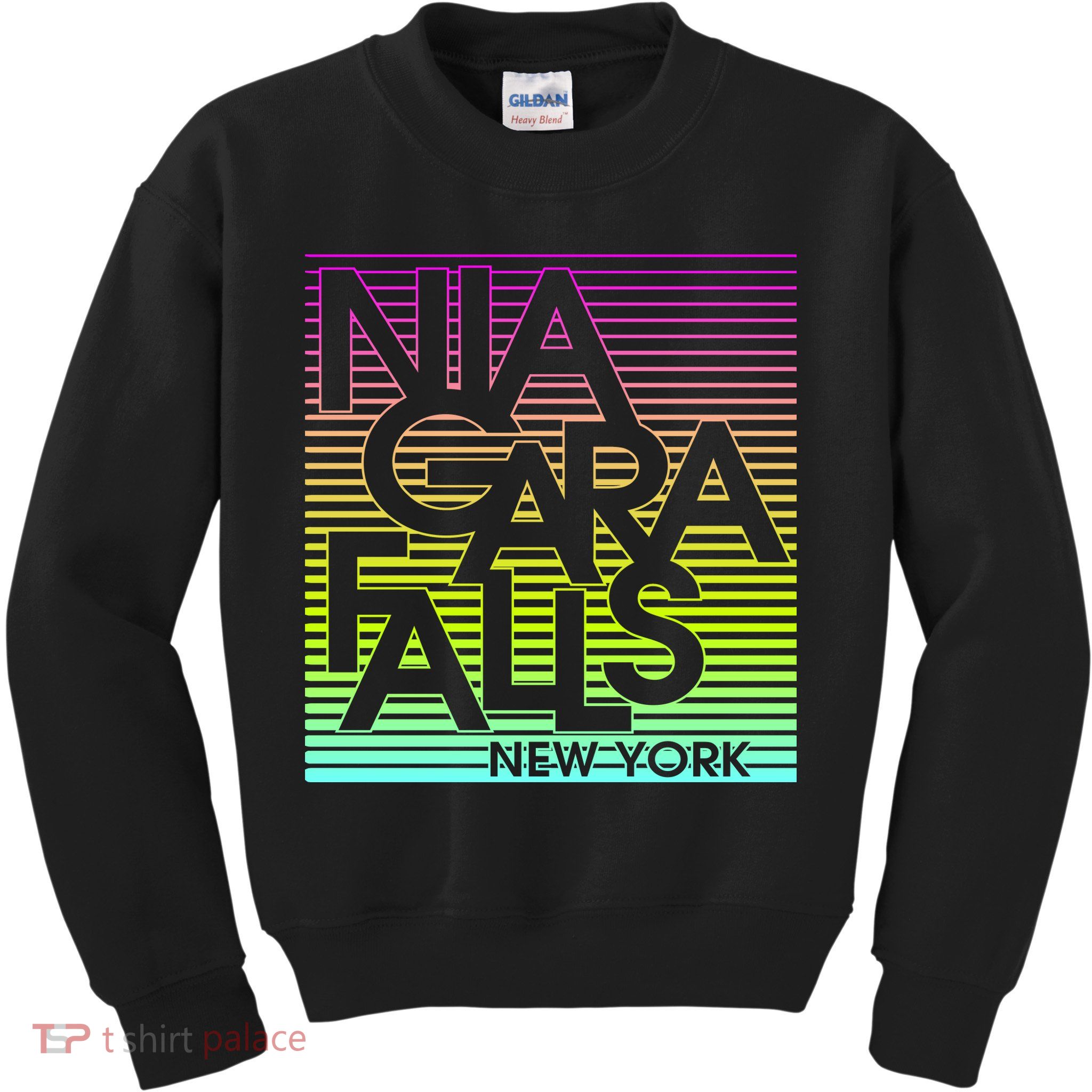 Niagara Falls New York Neon Kids Sweatshirt