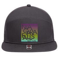 Niagara Falls New York Neon 7 Panel Mesh Trucker Snapback Hat