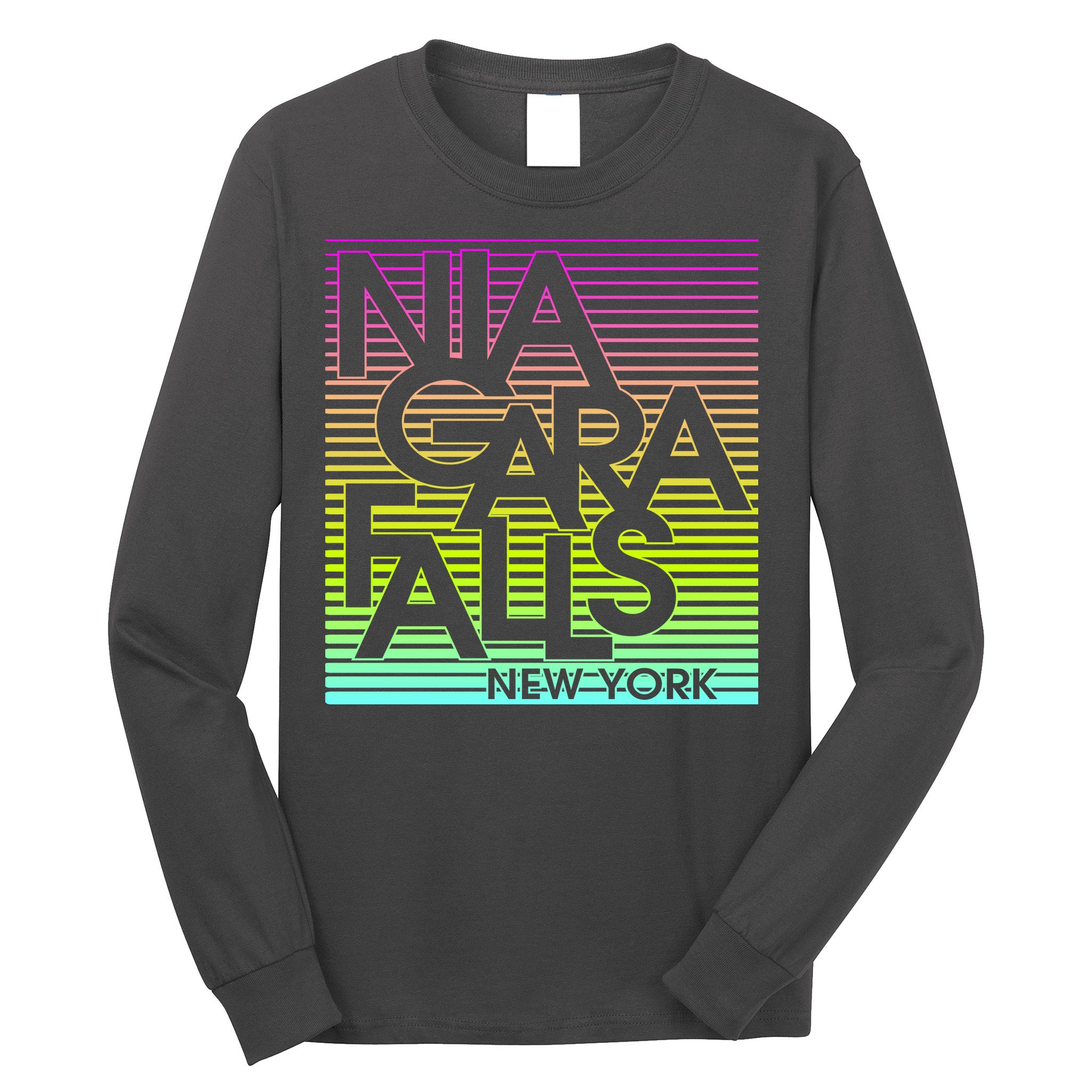 Niagara Falls New York Neon Long Sleeve Shirt