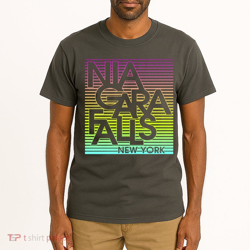 Niagara Falls New York Neon Tall T-Shirt