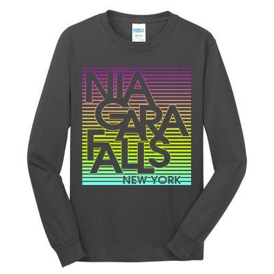 Niagara Falls New York Neon Tall Long Sleeve T-Shirt