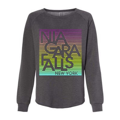 Niagara Falls New York Neon Womens California Wash Sweatshirt