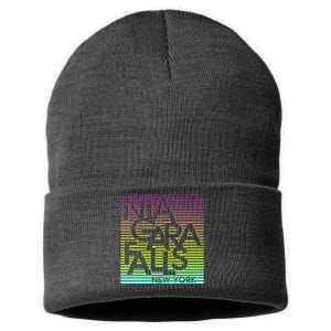 Niagara Falls New York Neon Sustainable Knit Beanie