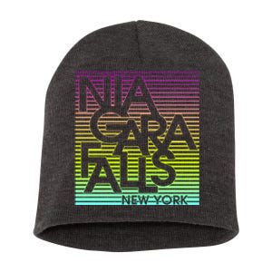 Niagara Falls New York Neon Short Acrylic Beanie