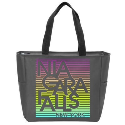 Niagara Falls New York Neon Zip Tote Bag