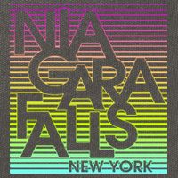 Niagara Falls New York Neon Cotton Canvas Backpack