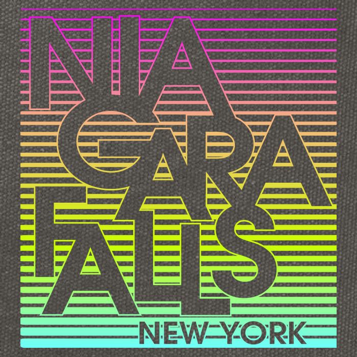 Niagara Falls New York Neon Cotton Canvas Backpack