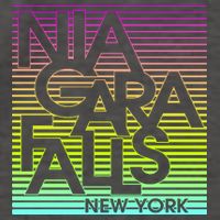Niagara Falls New York Neon Vector Backpack