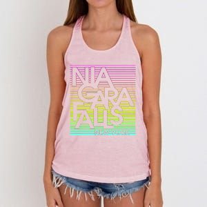 Niagara Falls New York Neon Women's Knotted Racerback Tank