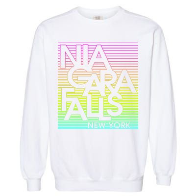 Niagara Falls New York Neon Garment-Dyed Sweatshirt