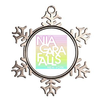 Niagara Falls New York Neon Metallic Star Ornament