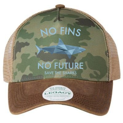 No Fins No Future Protect The Sharks Scuba Shark Safe Sharks TShirt Legacy Tie Dye Trucker Hat