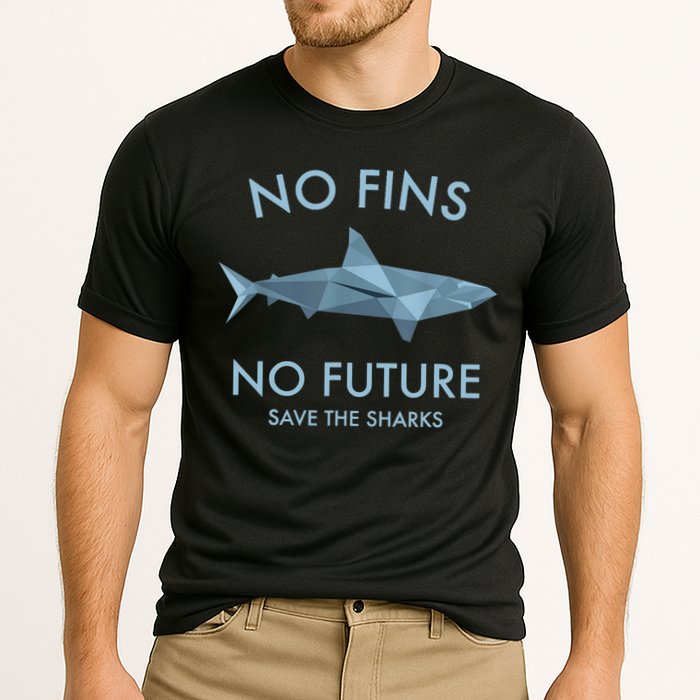 No Fins No Future Protect The Sharks Scuba Shark Safe Sharks TShirt Cooling Performance Crew T-Shirt