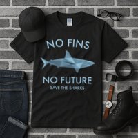No Fins No Future Protect The Sharks Scuba Shark Safe Sharks TShirt Tall T-Shirt